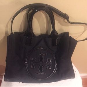 Tory Burch Ella Large Black Nylon Tote Bag